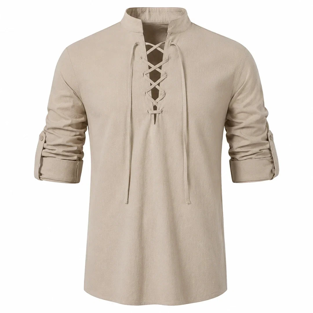 Caspian Men’s Relaxed-Fit Lace-Up Shirt