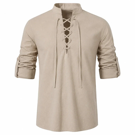 Caspian Men’s Relaxed-Fit Lace-Up Shirt