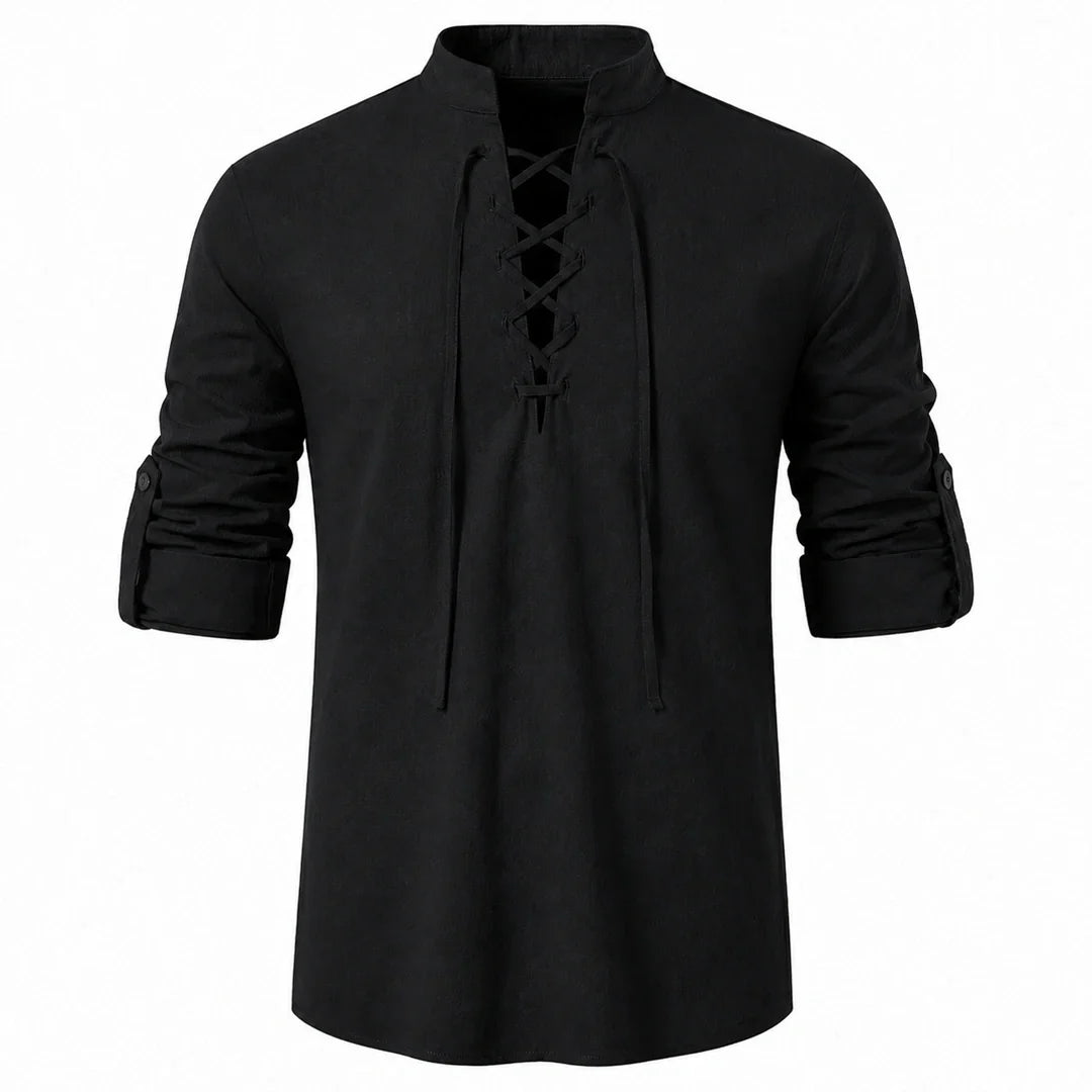 Caspian Men’s Relaxed-Fit Lace-Up Shirt