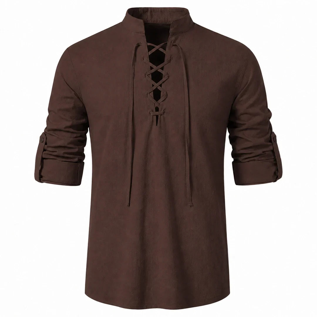Caspian Men’s Relaxed-Fit Lace-Up Shirt