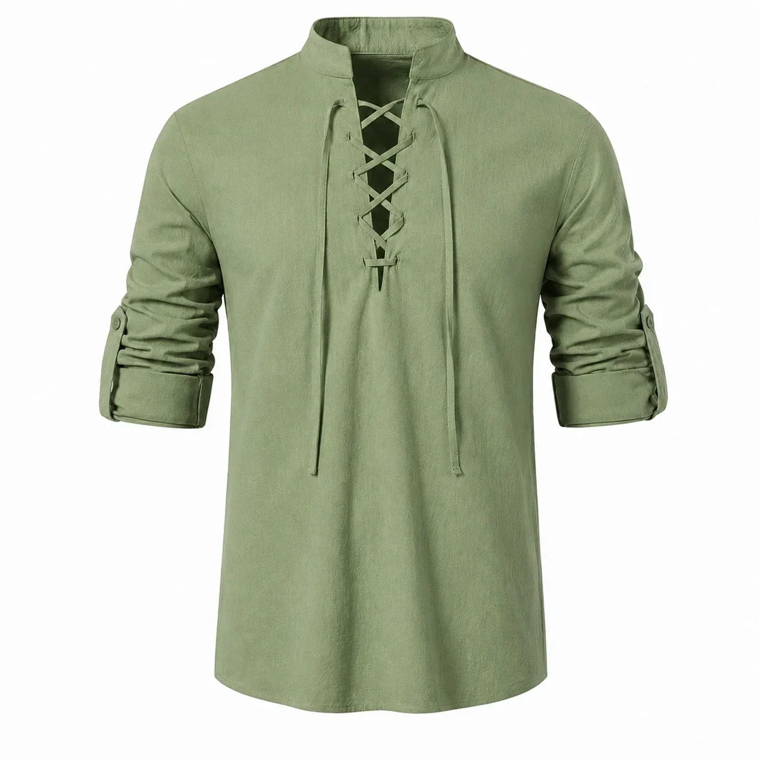 Caspian Men’s Relaxed-Fit Lace-Up Shirt